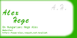 alex hege business card